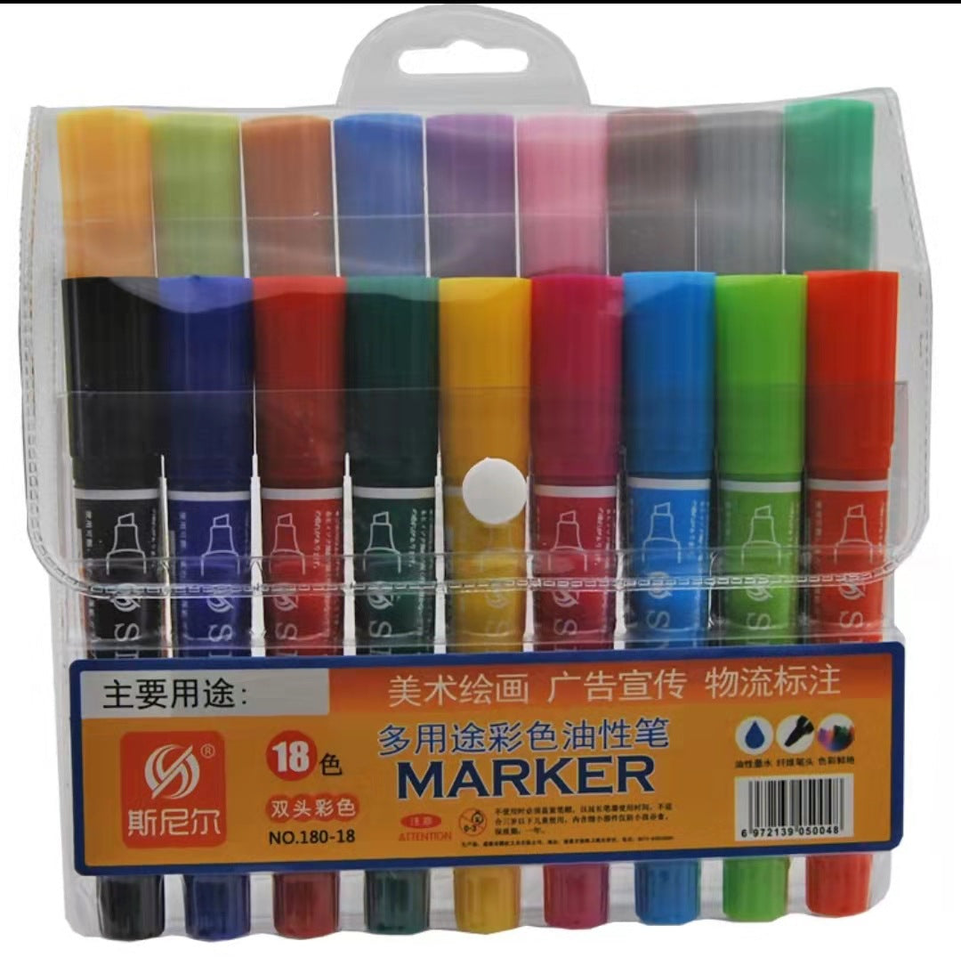 Wholesale Large Double Ended Oily Plastic Marker Pens